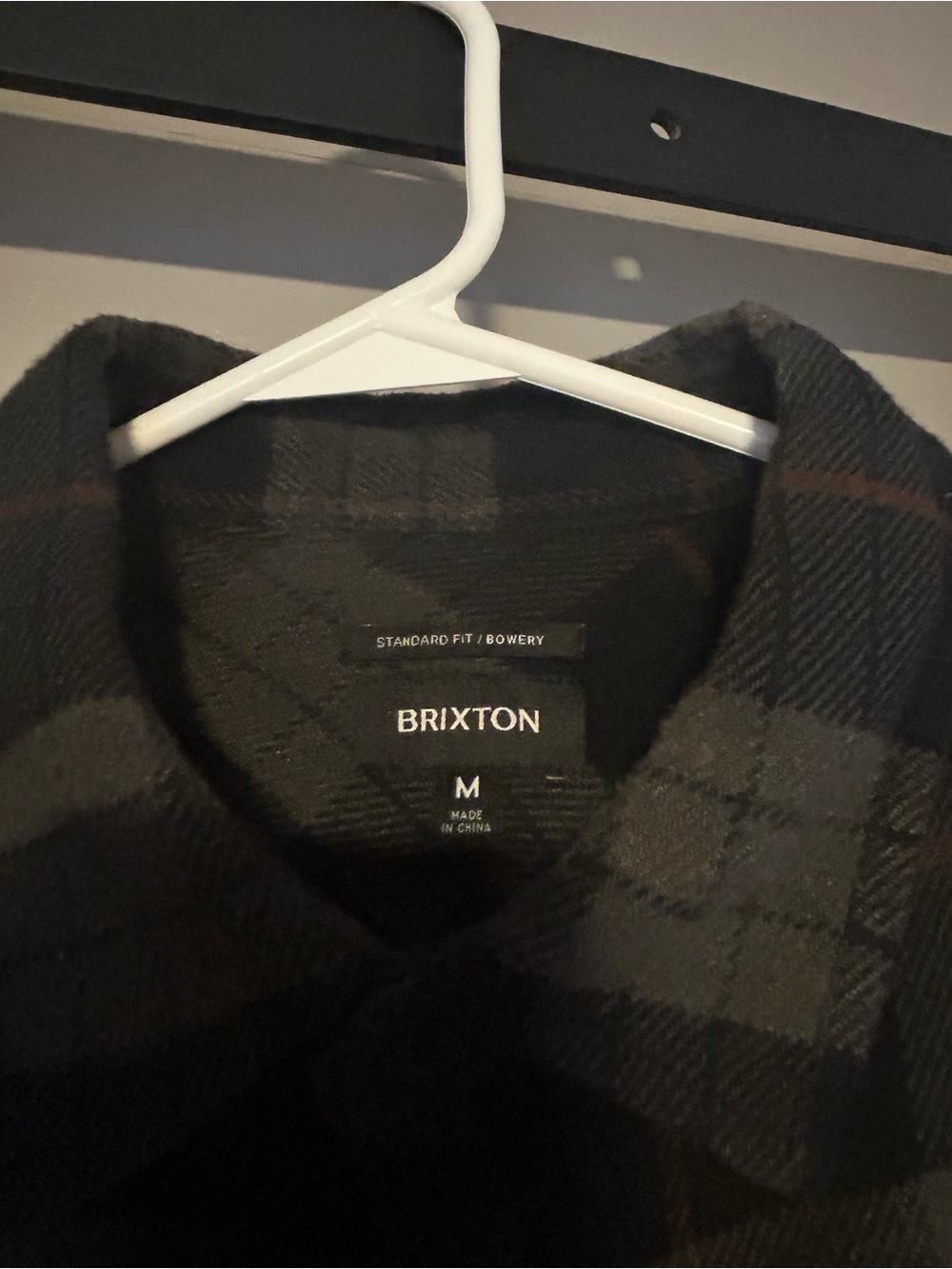 Brixton Men's Black and Brown Plaid Button-Down Shirt